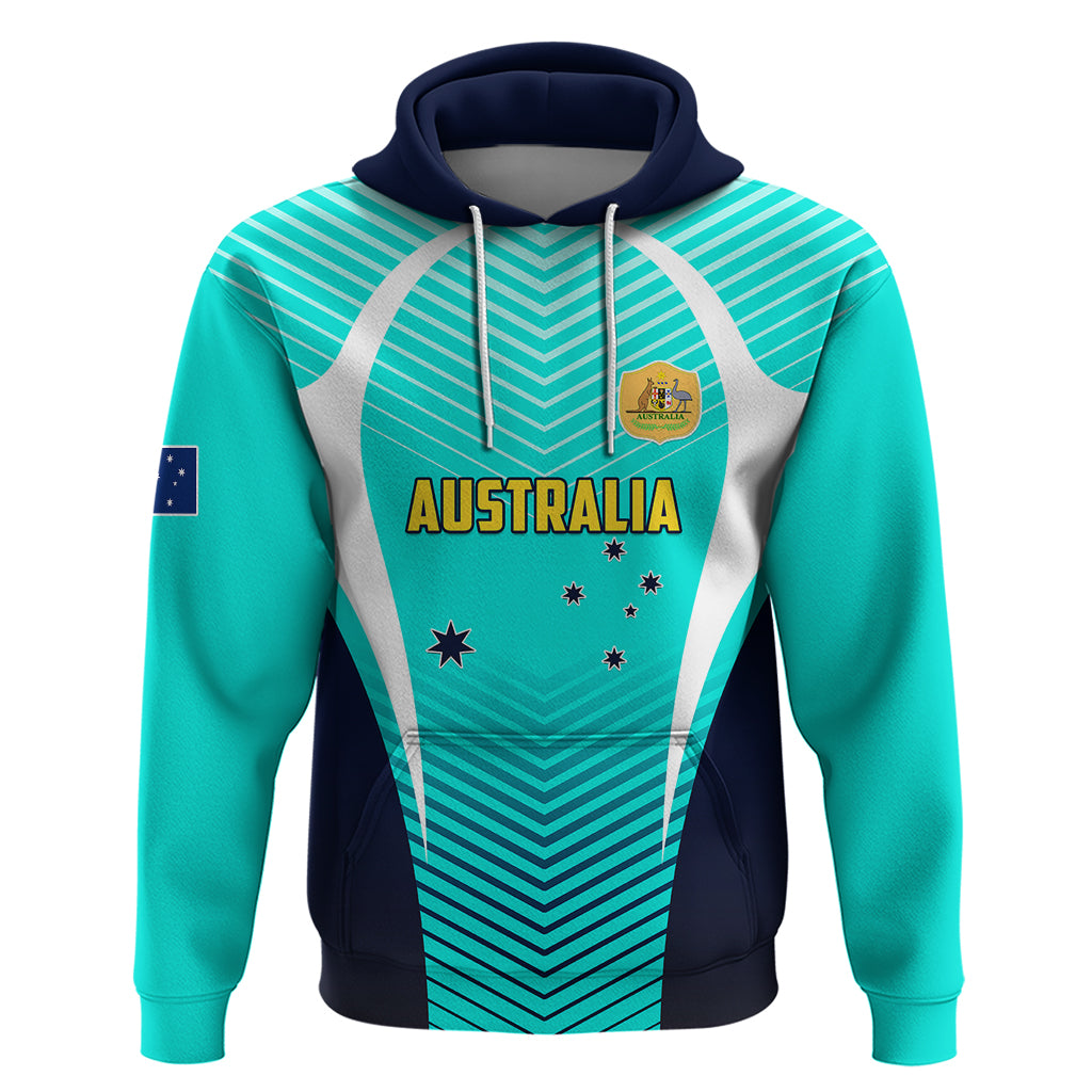 Australia Soccer Hoodie Matildas Sporty Turquoise Version - Shopicos