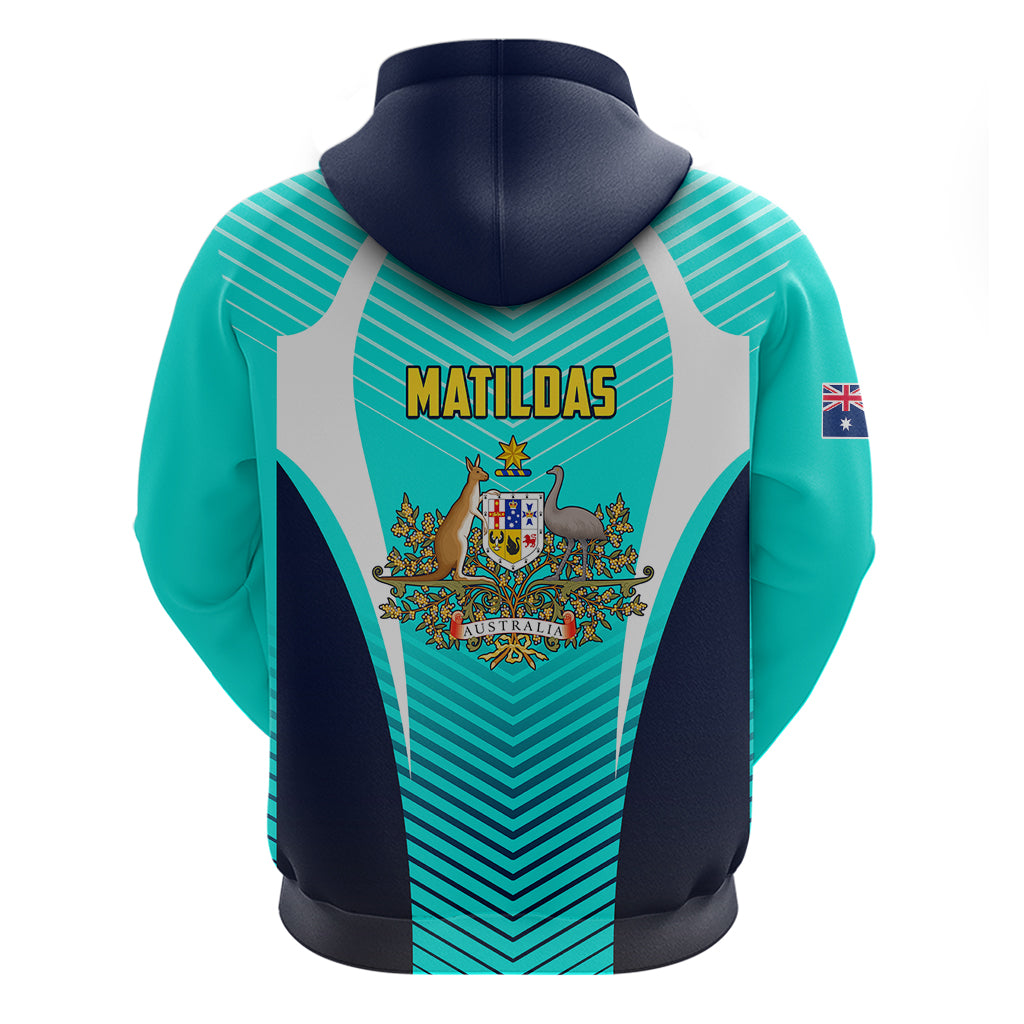 Australia Soccer Hoodie Matildas Sporty Turquoise Version - Shopicos