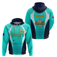 Australia Soccer Hoodie Matildas Sporty Turquoise Version - Shopicos