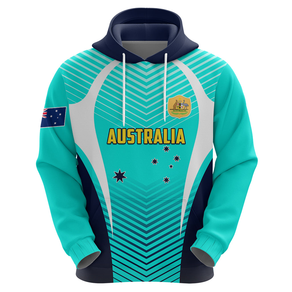 Australia Soccer Hoodie Matildas Sporty Turquoise Version - Shopicos