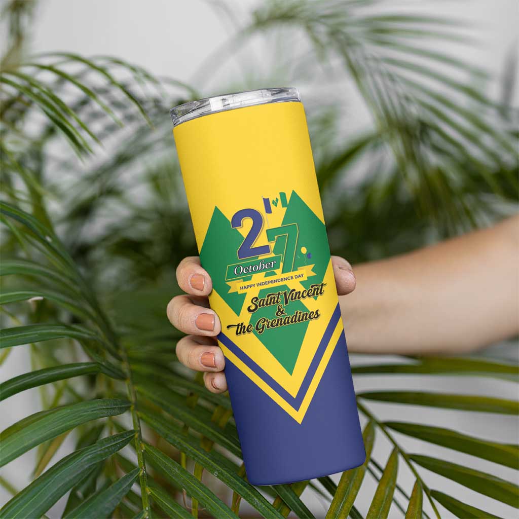 Saint Vincent and the Grenadines Independence Day Skinny Tumbler Simple Style - Shopicos