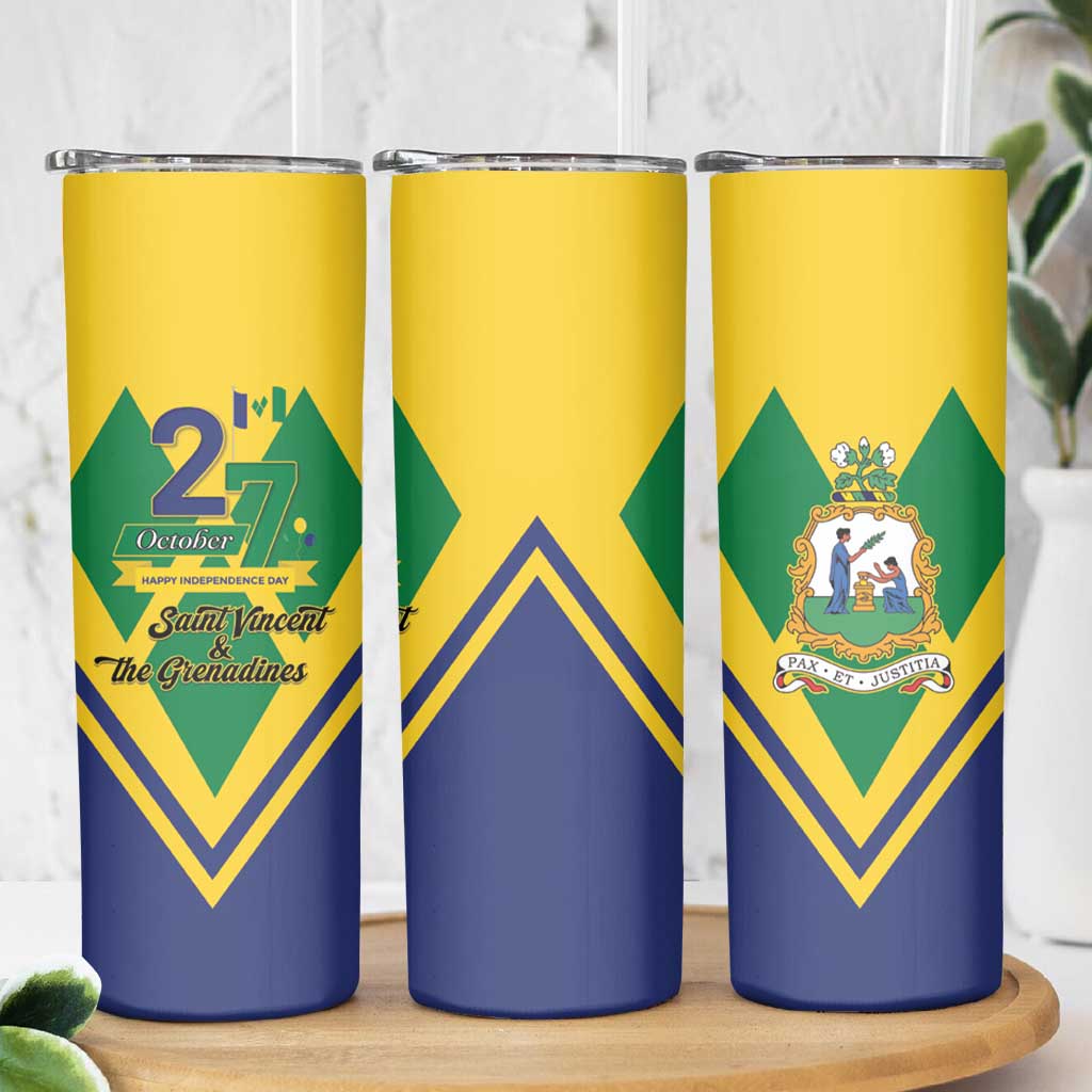 Saint Vincent and the Grenadines Independence Day Skinny Tumbler Simple Style - Shopicos