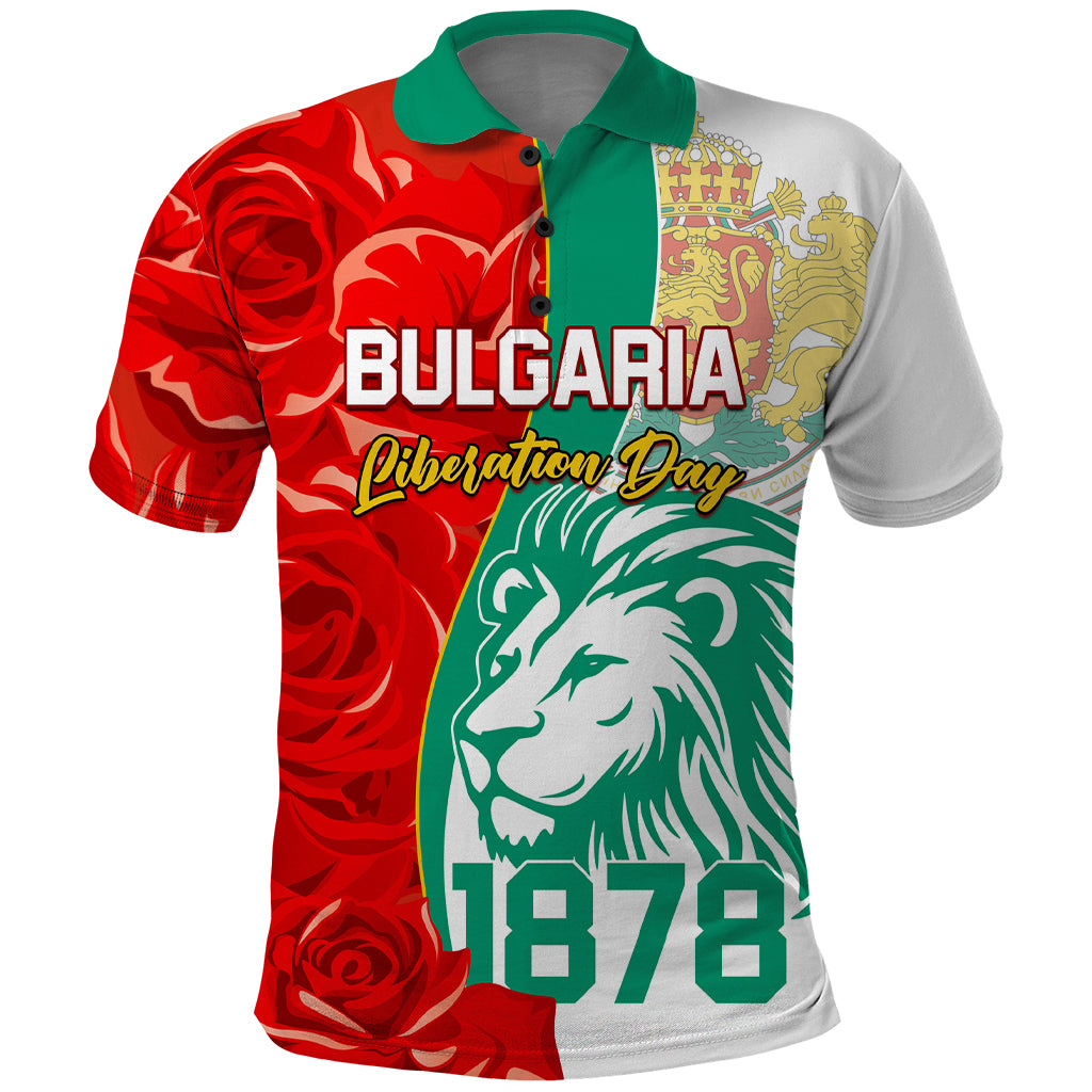 Bulgaria Liberation Day Polo Shirt Lion With Rose Flag Style - Shopicos