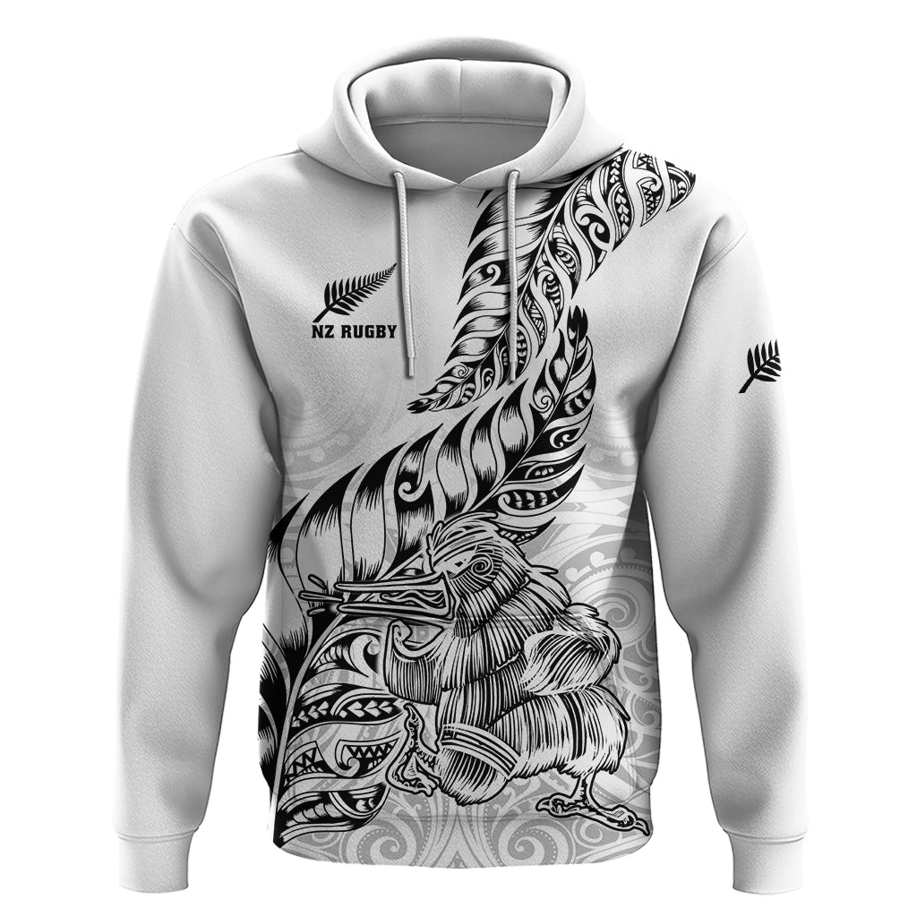 Custom New Zealand Silver Fern Rugby Hoodie Aotearoa Kiwi Maori White Version - Shopicos