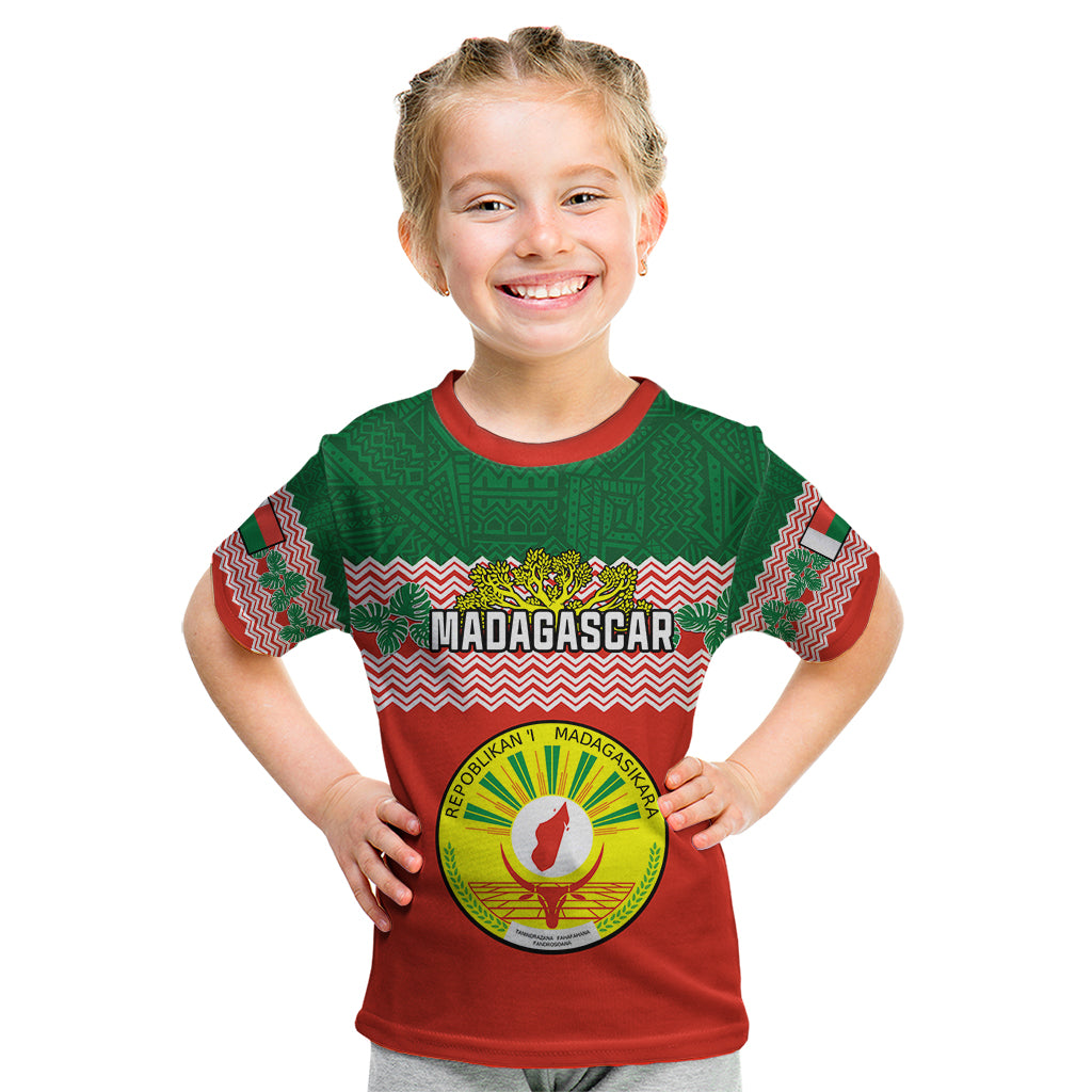 Personalised Madagascar Kid T Shirt Madagasikara Seal Baobab African Pattern - Shopicos