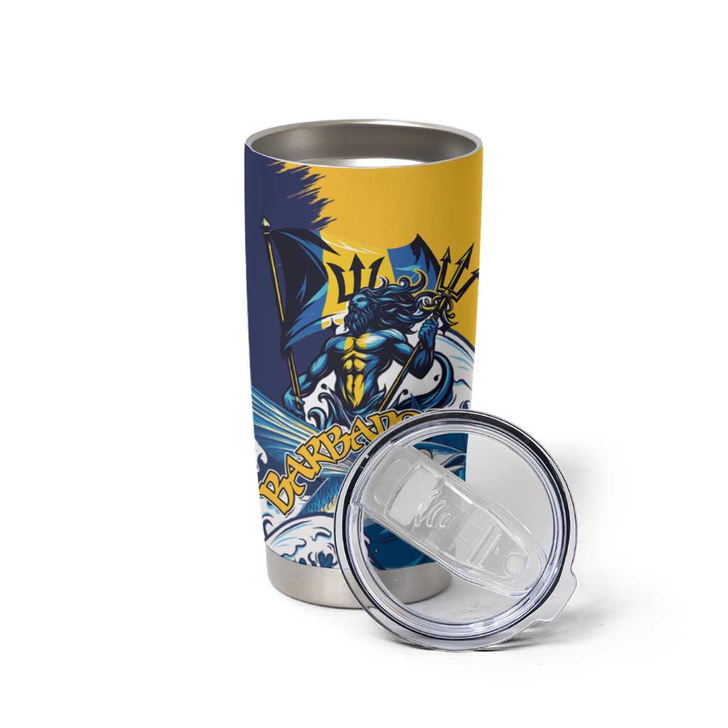 Personalized Barbados God Of The Sea Tumbler Cup Bajan Flying Fish Special Version - Shopicos
