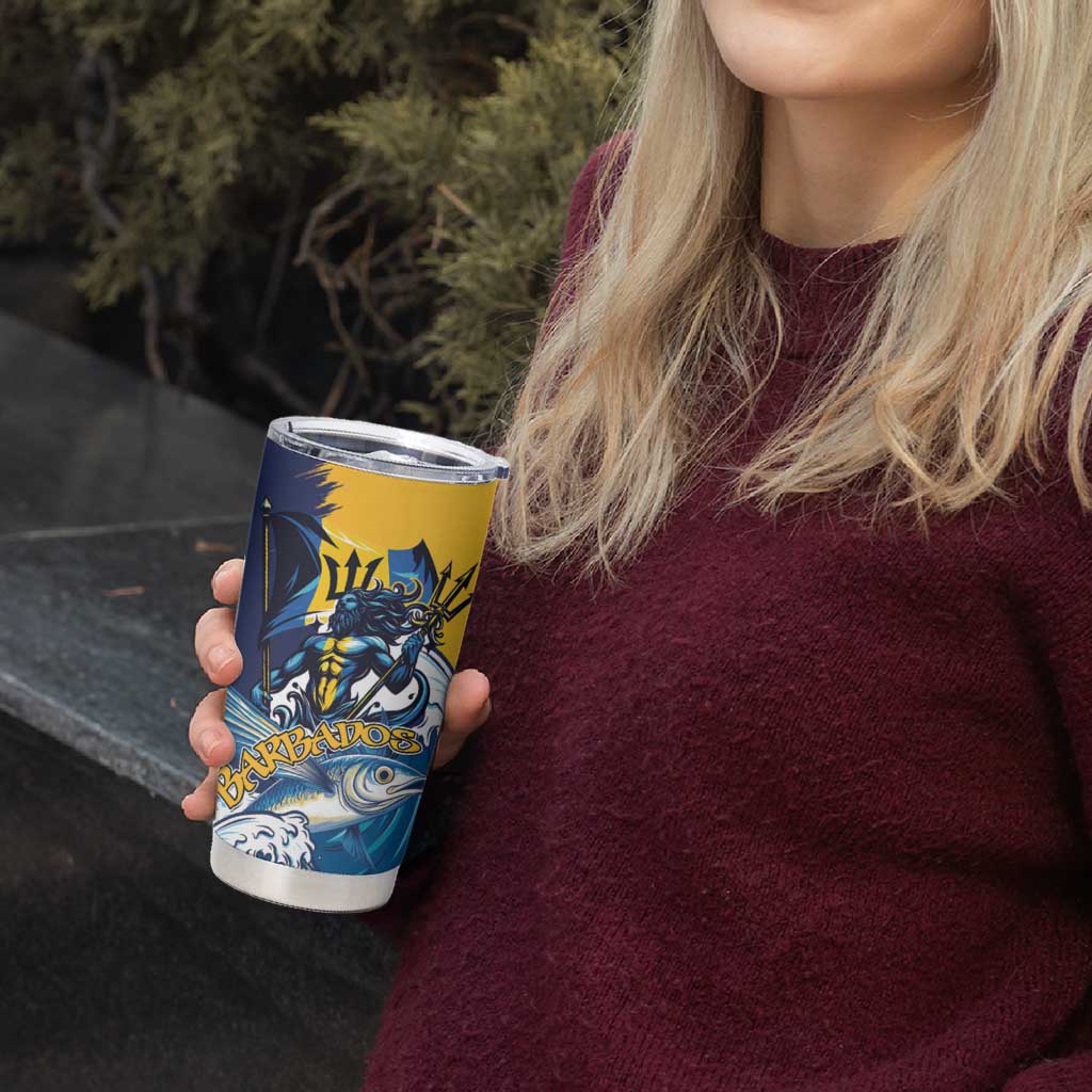 Personalized Barbados God Of The Sea Tumbler Cup Bajan Flying Fish Special Version - Shopicos