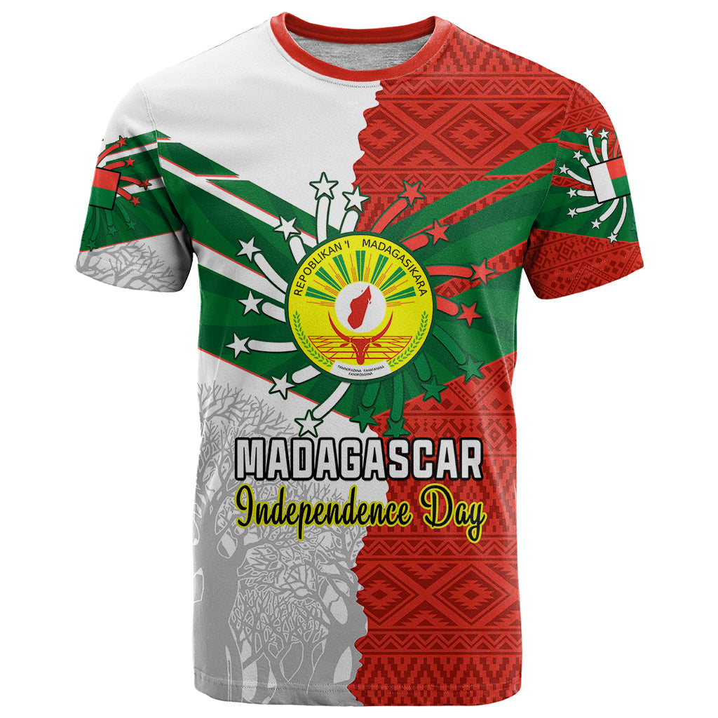 26 June Madagascar Independence Day T Shirt Baobab Mix African Pattern - Shopicos