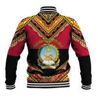Angola Independence Day Baseball Jacket Coat Of Arms Samakaka Pattern - Shopicos