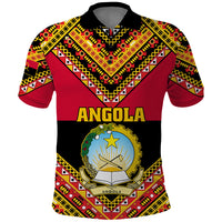 Angola Independence Day Polo Shirt Coat Of Arms Samakaka Pattern - Shopicos