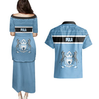 Botswana Couples Matching Puletasi Dress and Hawaiian Shirt Tswana Pula African Pattern - Shopicos