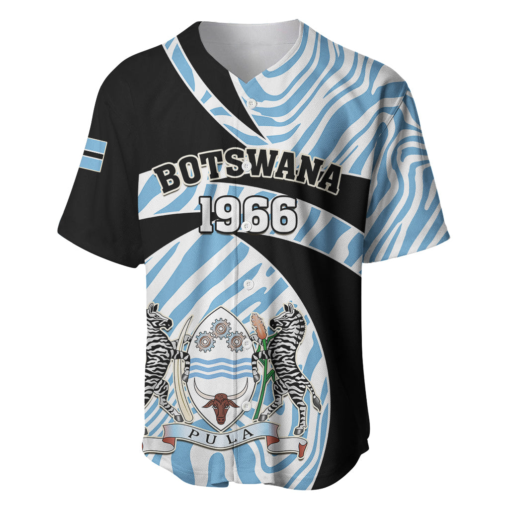Botswana Independence Day Baseball Jersey Lefatshe la Botswana Zebra Pattern - Shopicos
