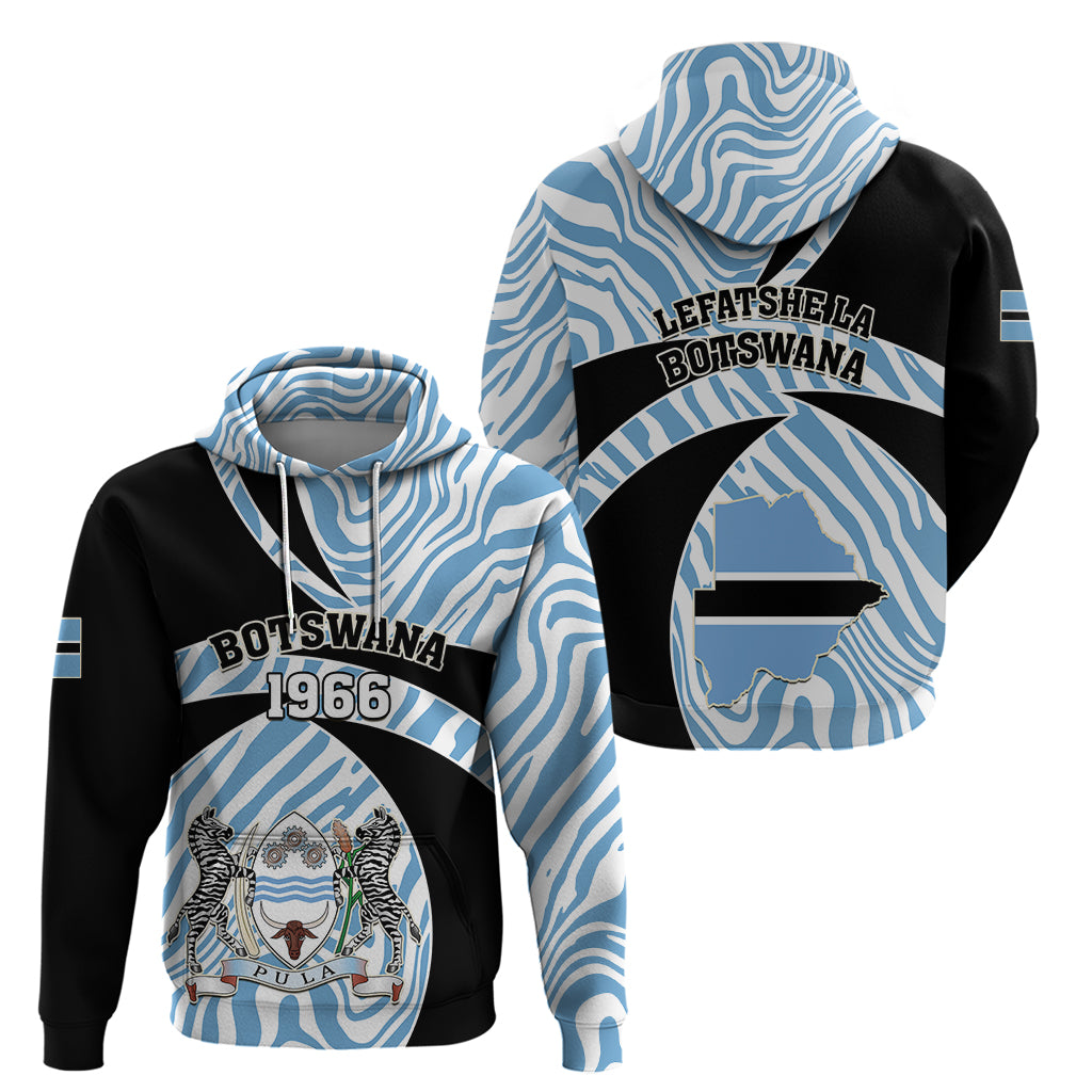 Botswana Independence Day Hoodie Lefatshe la Botswana Zebra Pattern - Shopicos