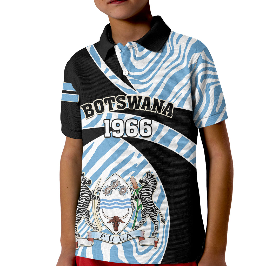 Botswana Independence Day Kid Polo Shirt Lefatshe la Botswana Zebra Pattern - Shopicos
