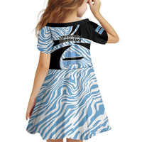 Botswana Independence Day Kid Short Sleeve Dress Lefatshe la Botswana Zebra Pattern - Shopicos