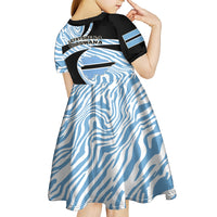 Botswana Independence Day Kid Short Sleeve Dress Lefatshe la Botswana Zebra Pattern - Shopicos