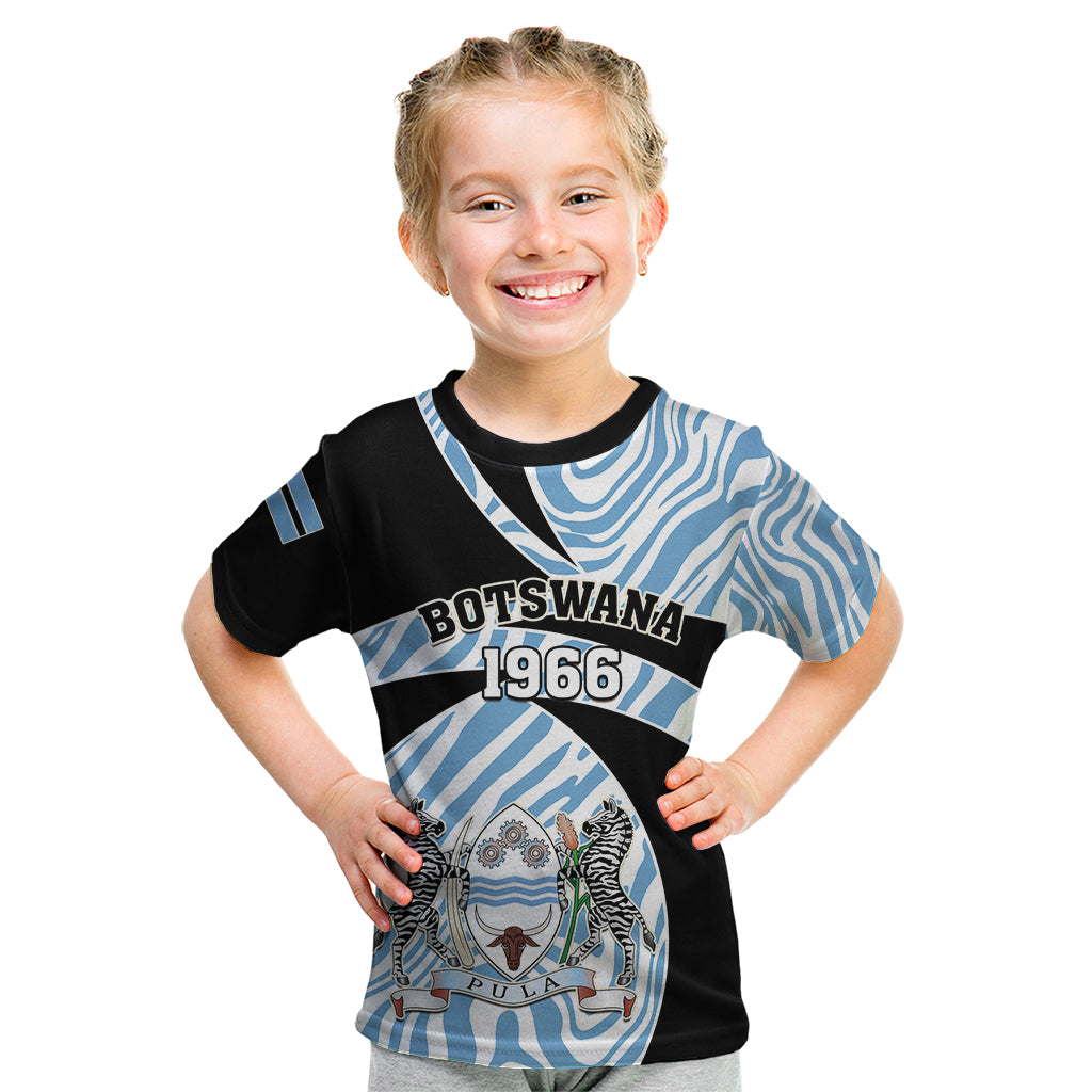Botswana Independence Day Kid T Shirt Lefatshe la Botswana Zebra Pattern - Shopicos