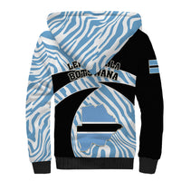 Botswana Independence Day Sherpa Hoodie Lefatshe la Botswana Zebra Pattern - Shopicos