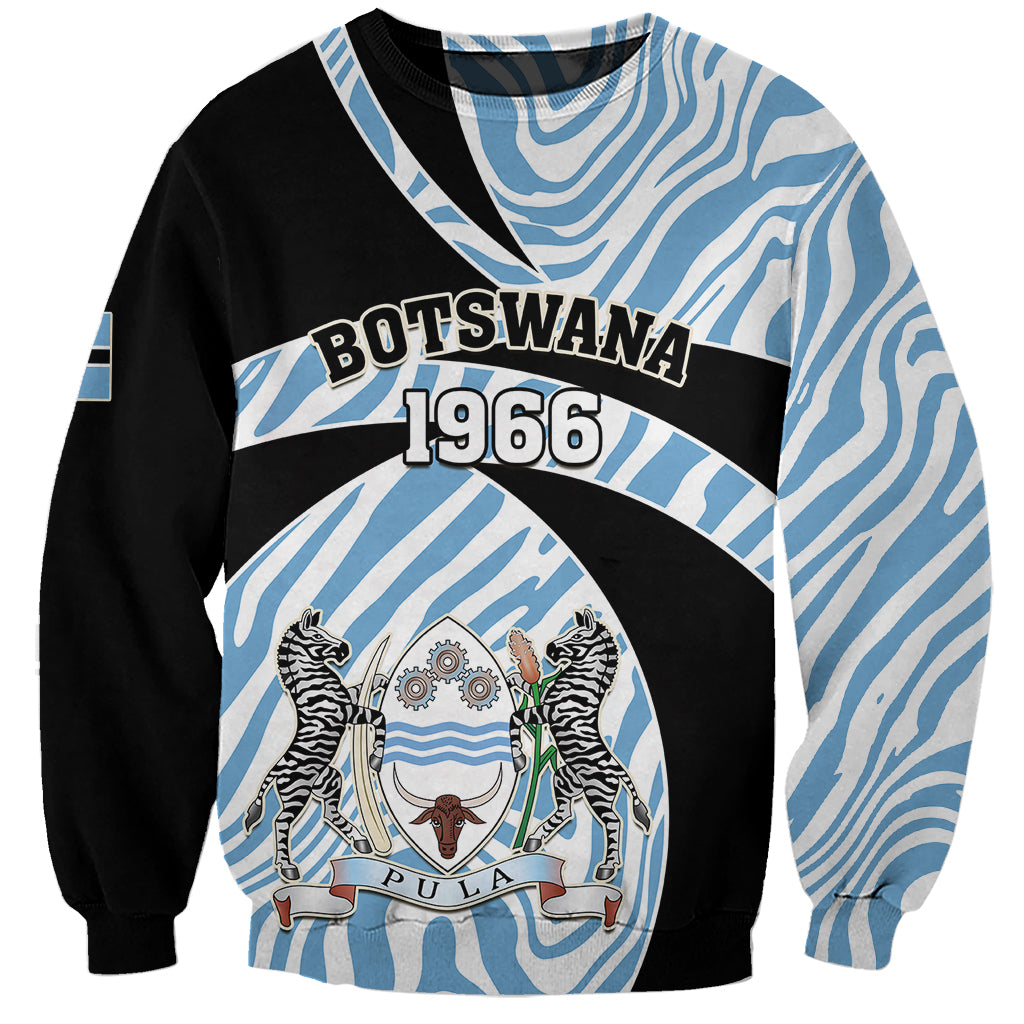 Botswana Independence Day Sweatshirt Lefatshe la Botswana Zebra Pattern - Shopicos