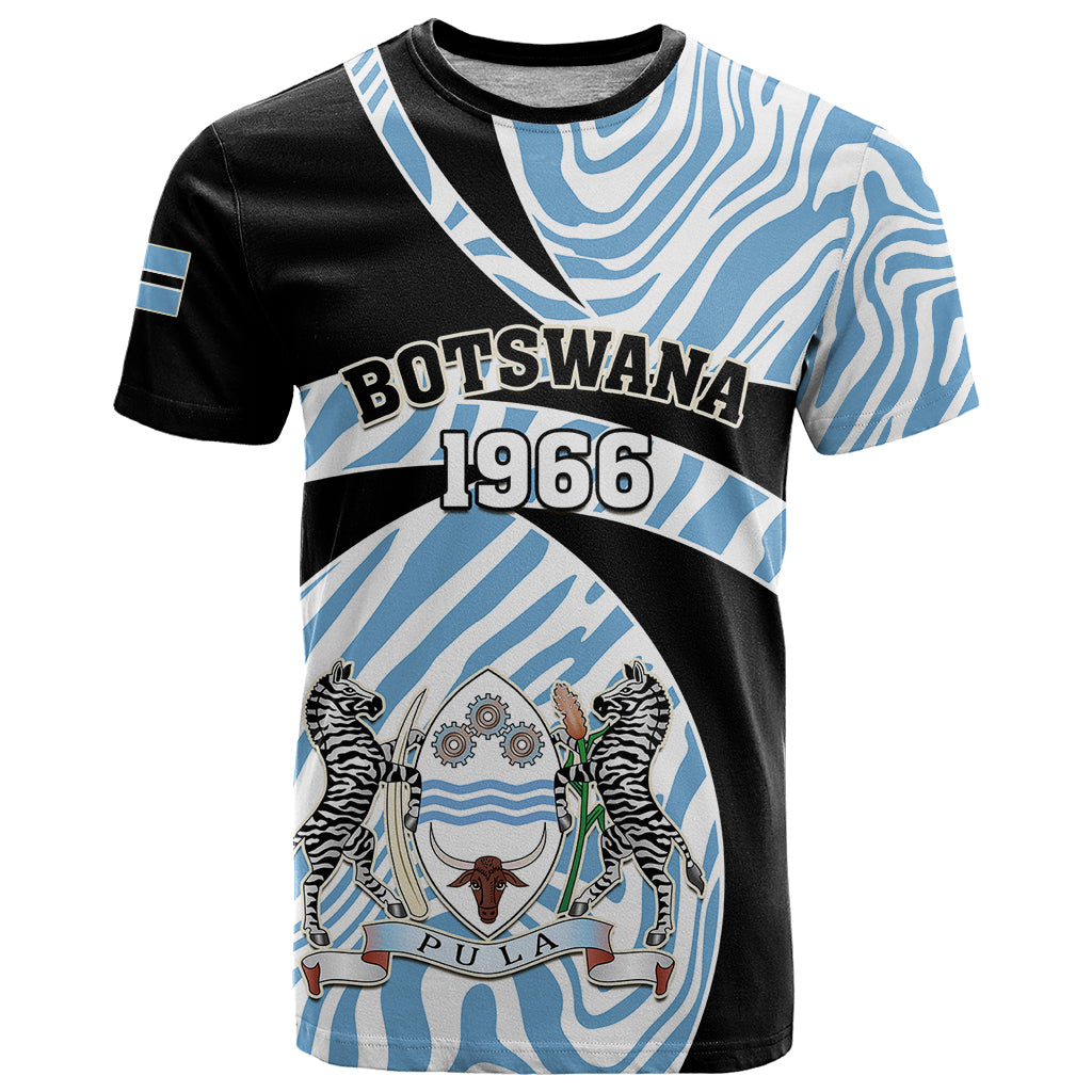 Botswana Independence Day T Shirt Lefatshe la Botswana Zebra Pattern - Shopicos