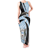 Botswana Independence Day Tank Maxi Dress Lefatshe la Botswana Zebra Pattern - Shopicos