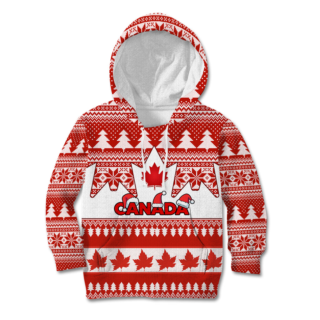 Custom Canada Christmas Kid Hoodie Maple Leaf Unique Style - Shopicos