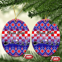 Croatia Christmas Ceramic Ornament Sretan Bozic Croatian Embroidery Patterns - Shopicos