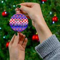 Croatia Christmas Ceramic Ornament Sretan Bozic Croatian Embroidery Patterns - Shopicos
