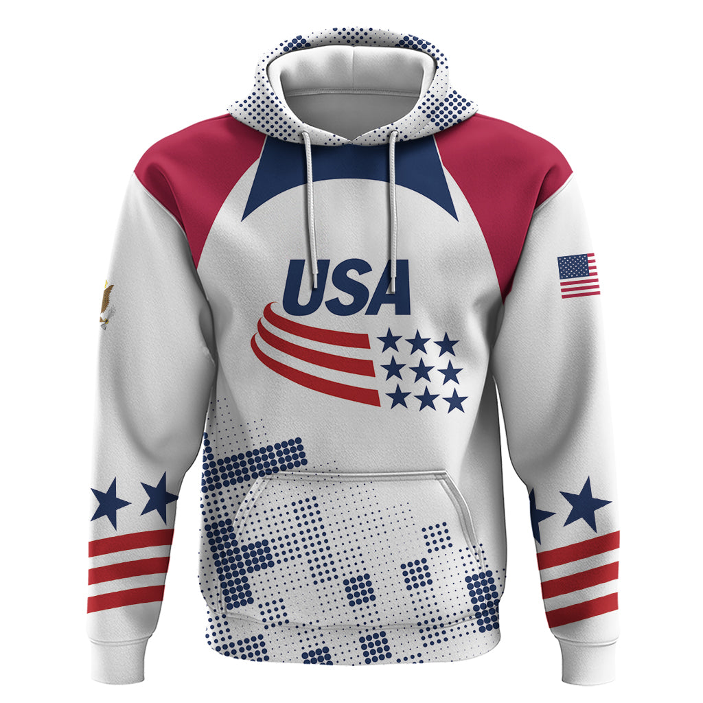 Personalized USA 2024 Soccer Hoodie The Stars and Stripes Go Champion - Shopicos