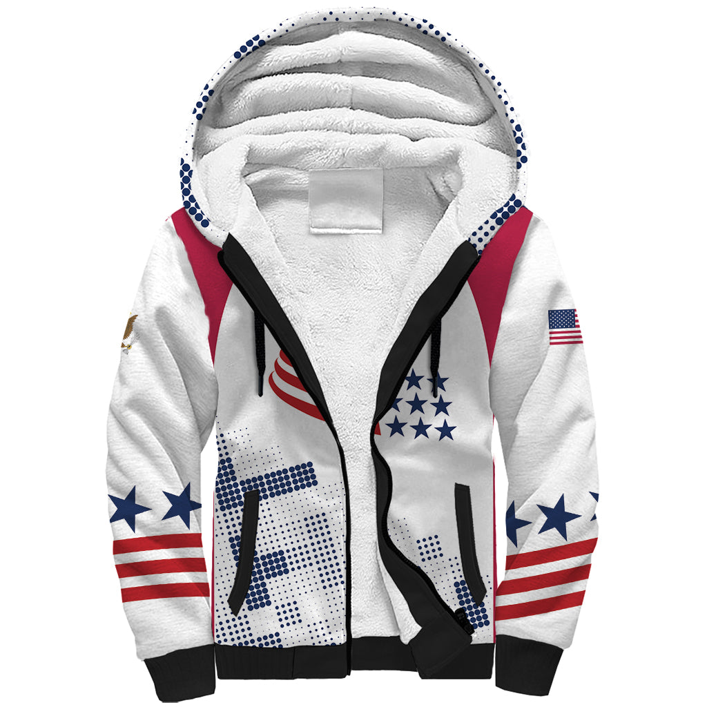Personalized USA 2024 Soccer Sherpa Hoodie The Stars and Stripes Go Champion - Shopicos