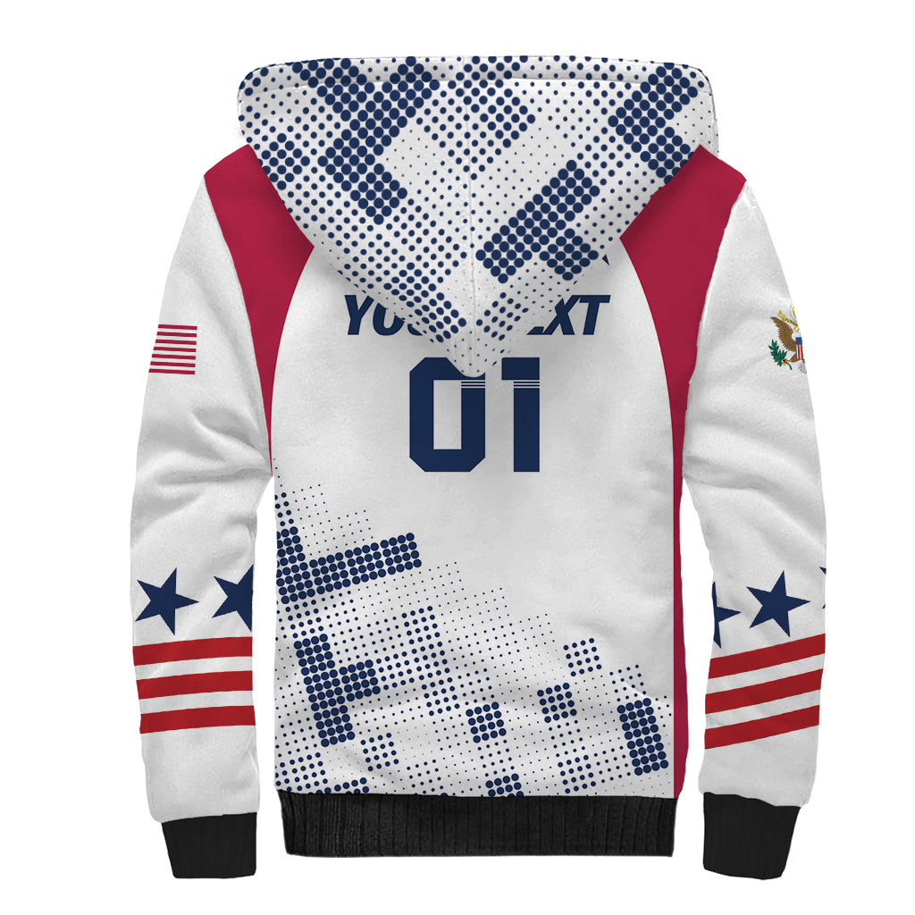 Personalized USA 2024 Soccer Sherpa Hoodie The Stars and Stripes Go Champion - Shopicos