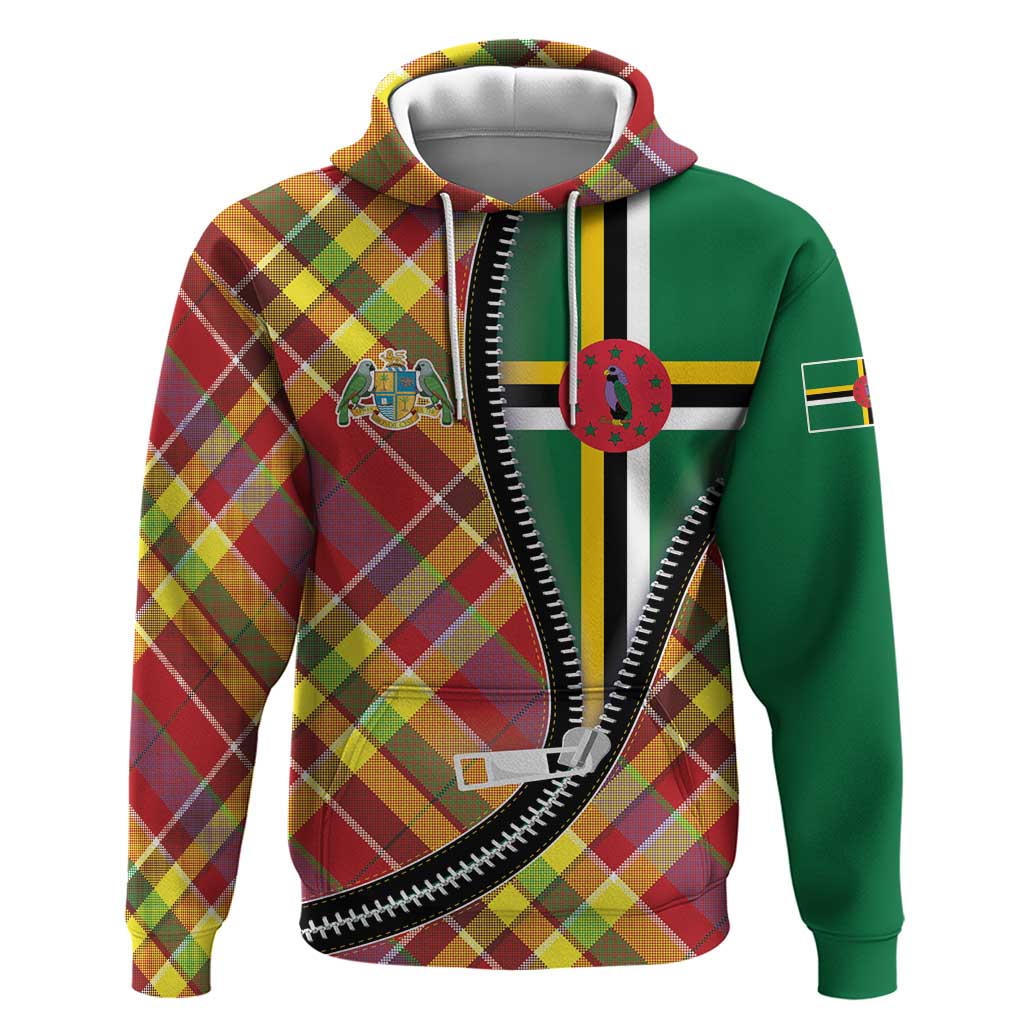 Dominica Creole Day Hoodie Madras Pattern Zipper Stylized - Shopicos