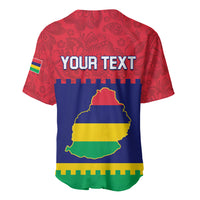 Mauritius Independence Day Baseball Jersey Stella Clavisque Maris Indici Foral Pattern - Shopicos