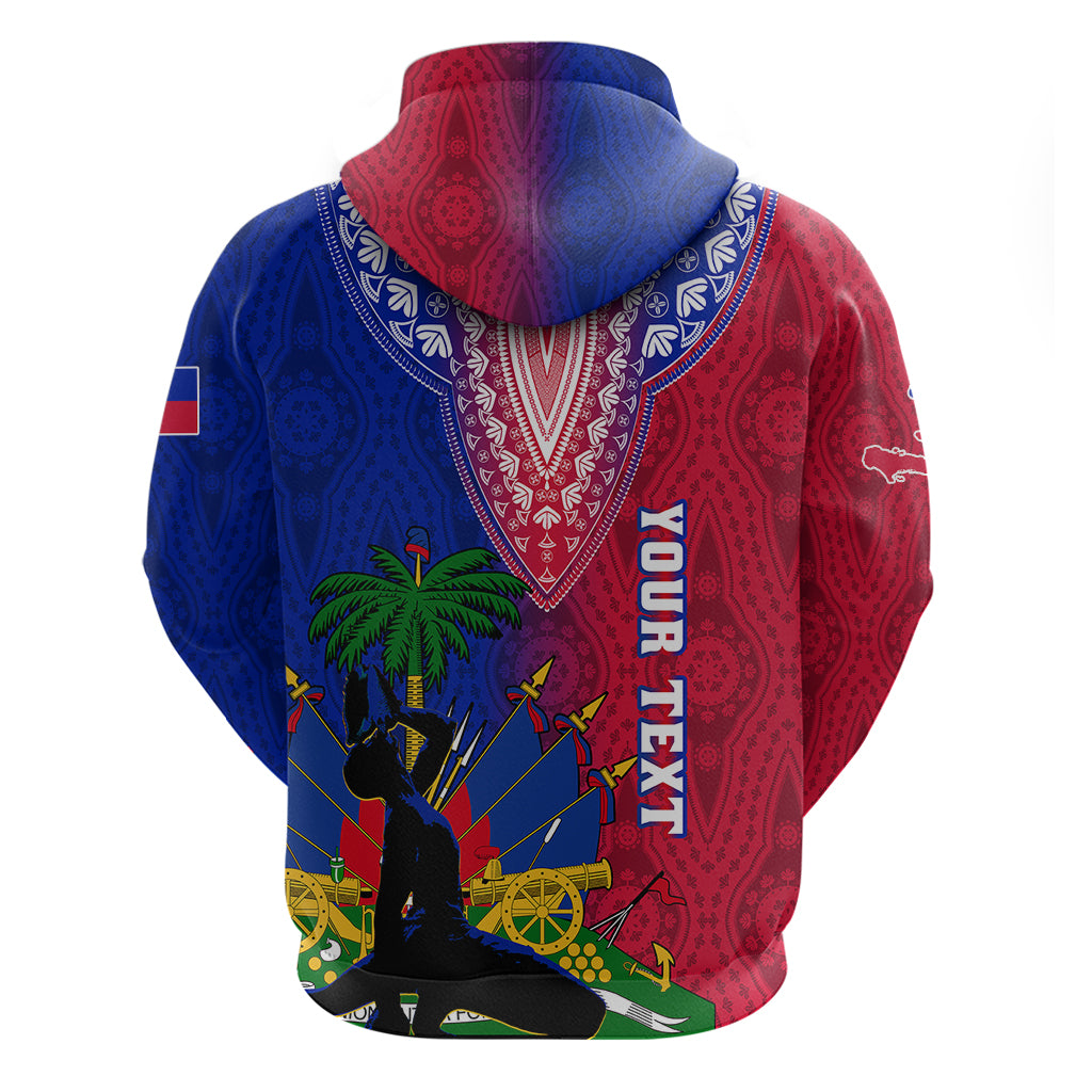 Personalised Haiti Hoodie Ayiti Neg Maron With Dashiki Royal - Shopicos