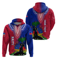 Personalised Haiti Hoodie Ayiti Neg Maron With Dashiki Royal - Shopicos