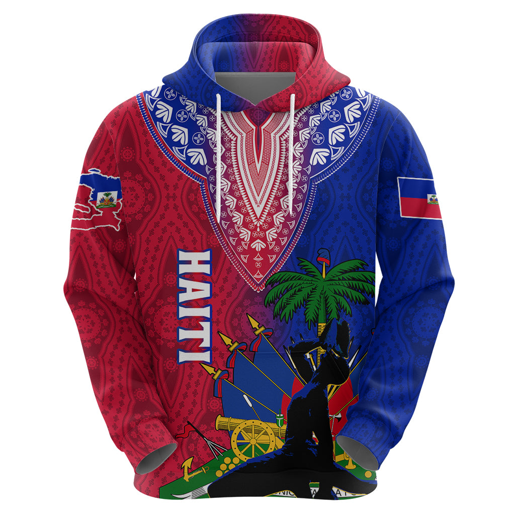 Personalised Haiti Hoodie Ayiti Neg Maron With Dashiki Royal - Shopicos