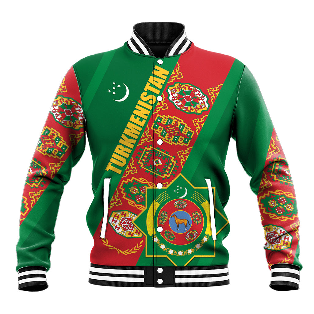 Turkmenistan Flag Day Baseball Jacket Turkmenistan Bitaraplygyn watanydyr - Shopicos