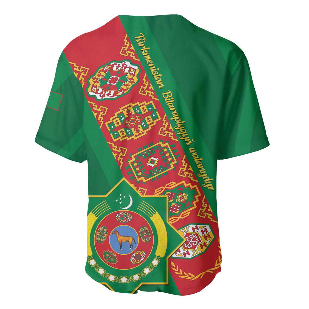 Turkmenistan Flag Day Baseball Jersey Turkmenistan Bitaraplygyn watanydyr - Shopicos