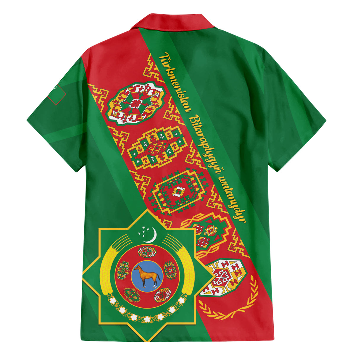 Turkmenistan Flag Day Hawaiian Shirt Turkmenistan Bitaraplygyn watanydyr - Shopicos