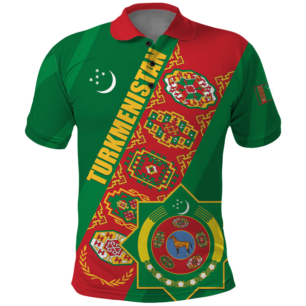 Turkmenistan Flag Day Polo Shirt Turkmenistan Bitaraplygyn watanydyr - Shopicos