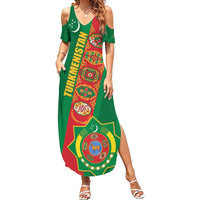 Turkmenistan Flag Day Summer Maxi Dress Turkmenistan Bitaraplygyn watanydyr - Shopicos