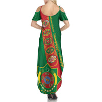 Turkmenistan Flag Day Summer Maxi Dress Turkmenistan Bitaraplygyn watanydyr - Shopicos