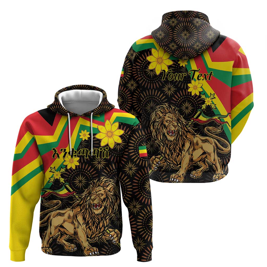 Enkutatash Ethiopia New Year Hoodie Lion of Judah Adey Abeba Flower - Shopicos
