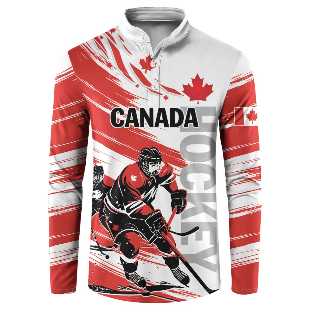 Custom Canada Hockey Button Sweatshirt Canada Owns Hockey - Shopicos