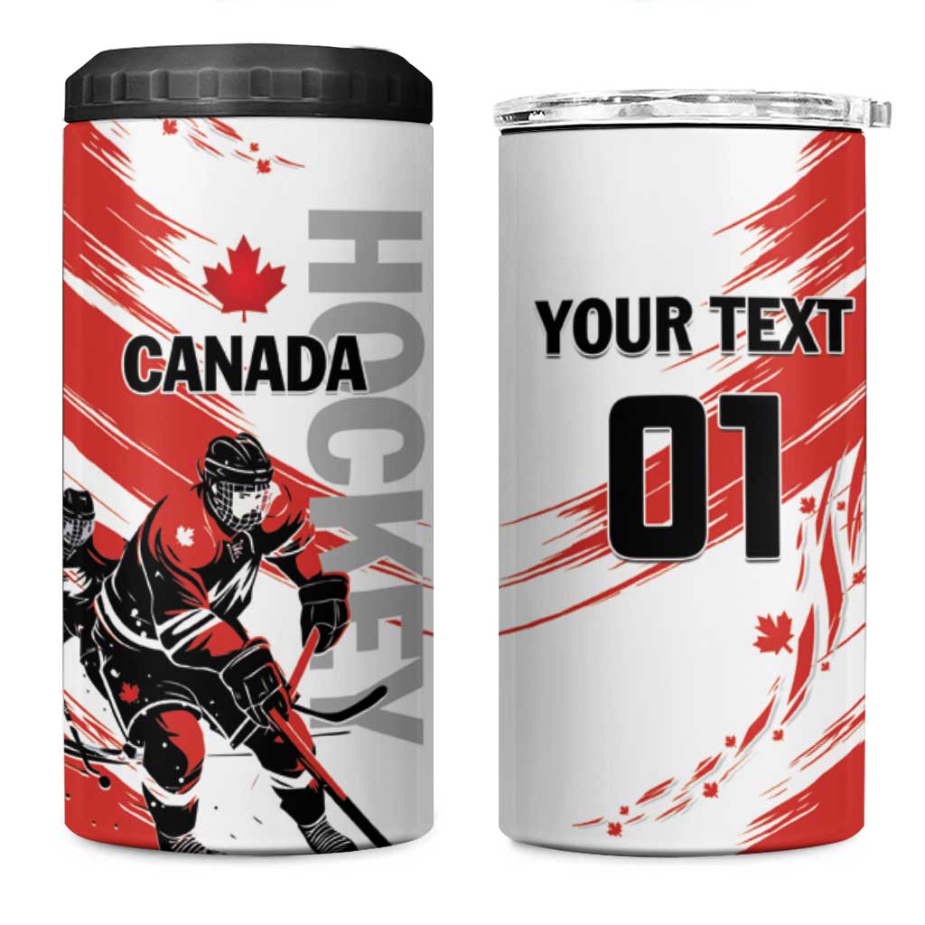 Custom Canada Hockey 4 in 1 Can Cooler Tumbler Canada Owns Hockey - Shopicos