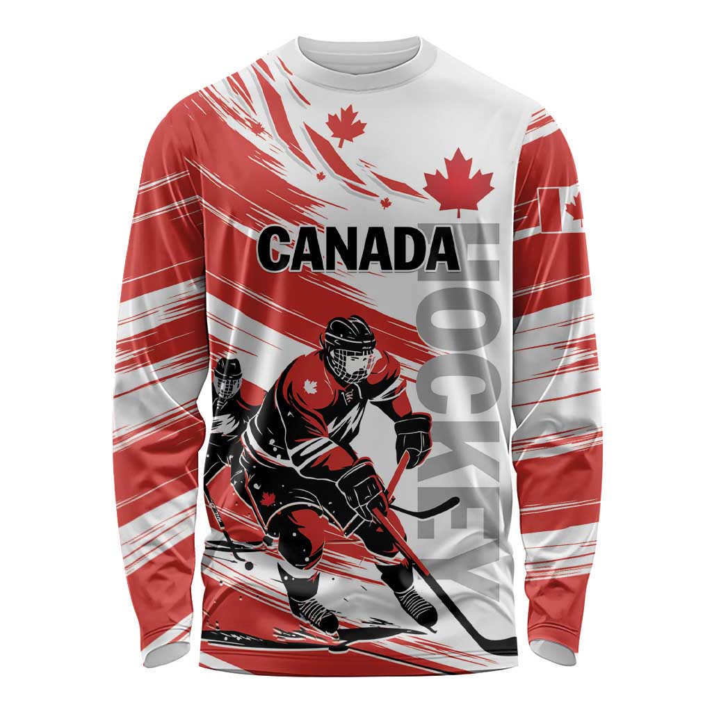 Custom Canada Hockey Long Sleeve Shirt Canada Owns Hockey - Shopicos