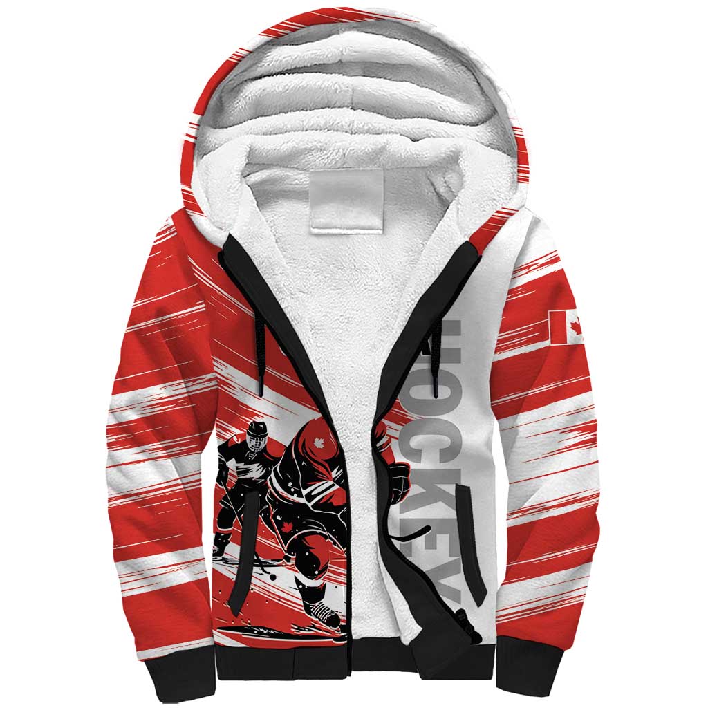 Custom Canada Hockey Sherpa Hoodie Canada Owns Hockey - Shopicos