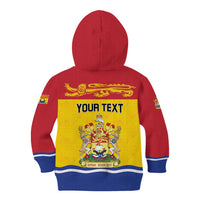 Personalized Canada New Brunswick Province Kid Hoodie Golden Lion Lymphad