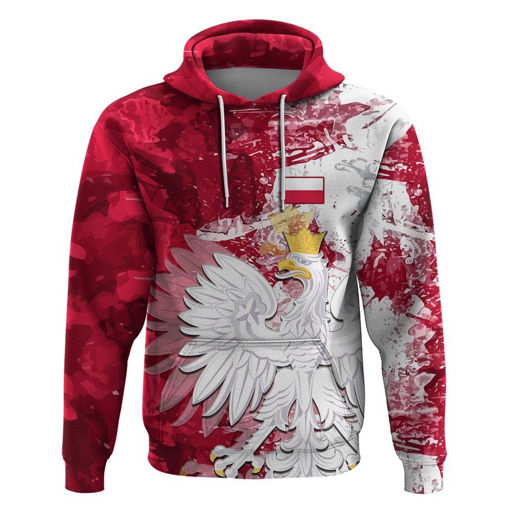 Custom Poland Hoodie Polska Coat Of Arms Flag Style - Shopicos