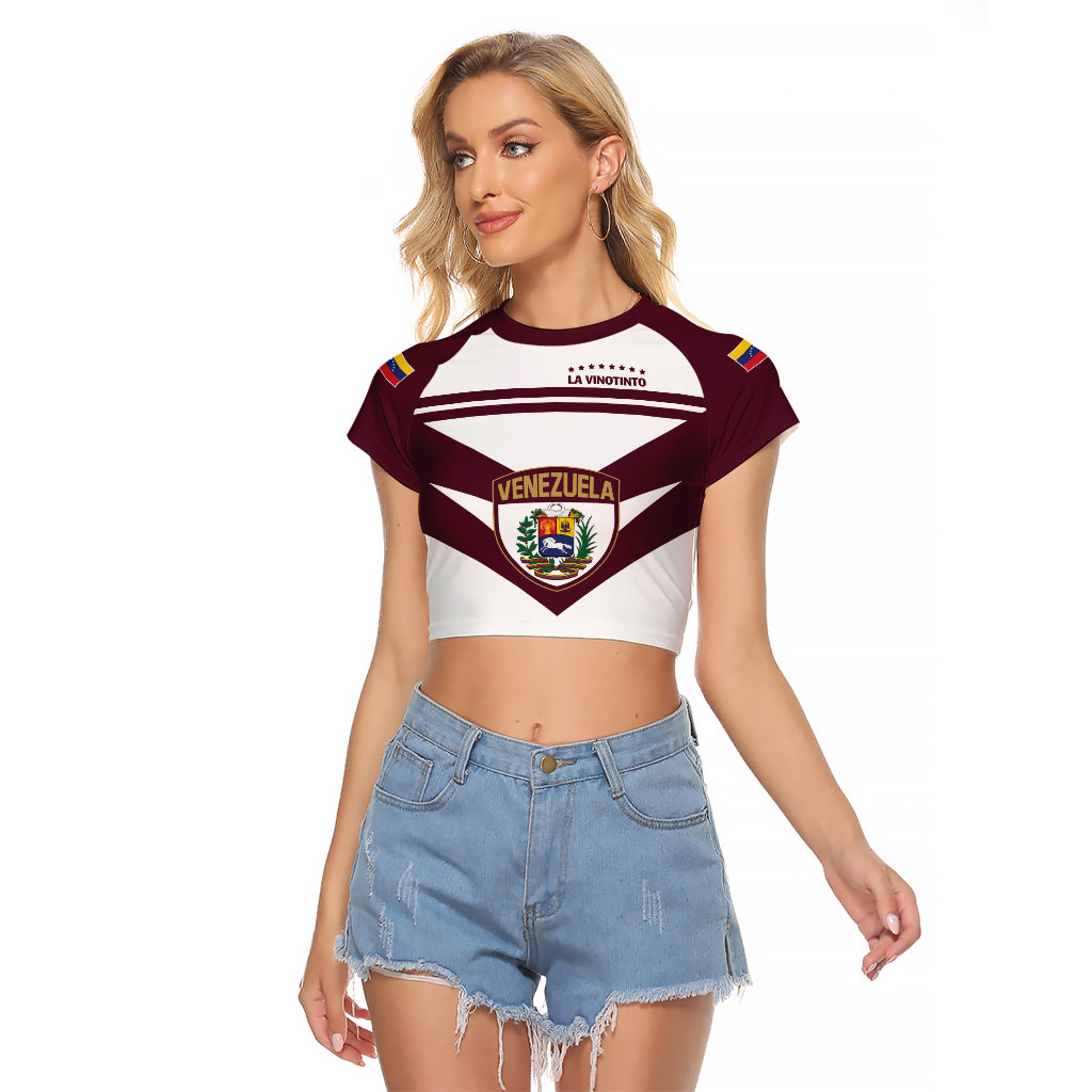 Personalized Venezuela 2024 Football Raglan Cropped T Shirt Mano tengo fe La Vinotinto - Shopicos